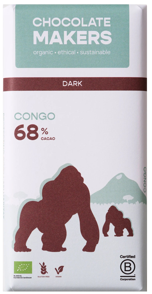 [01010700] Chocolatemakers Gorilla Bar Pure 68% Congo
