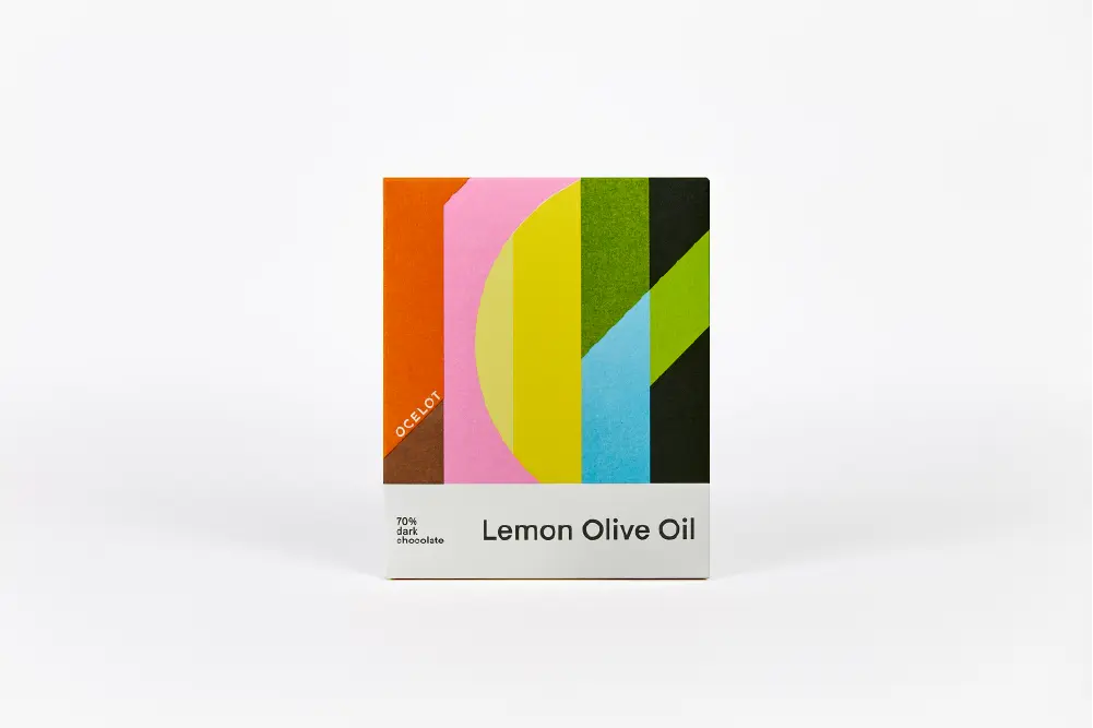 Ocelot Lemon Olive Oil dark chocolate 70 procent