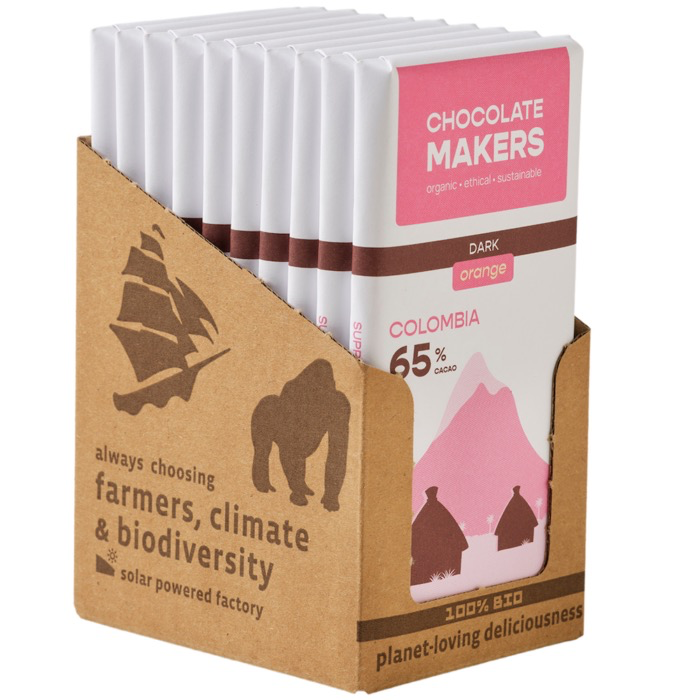 [04010651] Chocolatemakers Colombia puur sinaasappel 65 procent