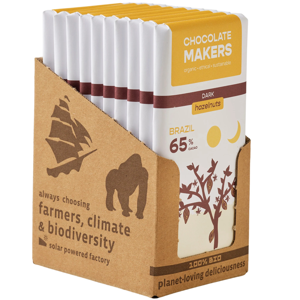 Chocolatemakers Demeter Brazil puur 65% met Hazelnoot
