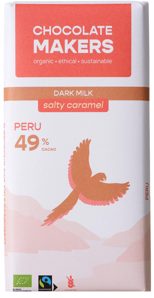 [03010481] Chocolatemakers 49% Peru melk met zoute karamel