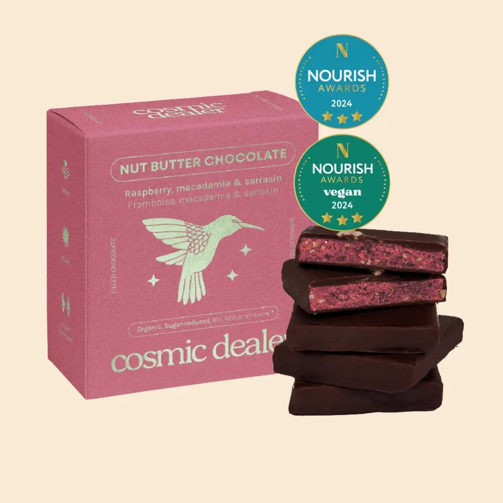 [PACK10-BOX4RASP] Cosmic Dealer Raspberry, Macademia box of 4