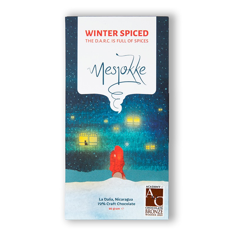Mesjokke, Limited Winter Spiced Editie, 80gr Nicaragua 72%