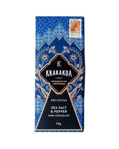 [KRA0150] Krakakoa Dark Chocolate Sea Salt and Pepper 59% Vegan
