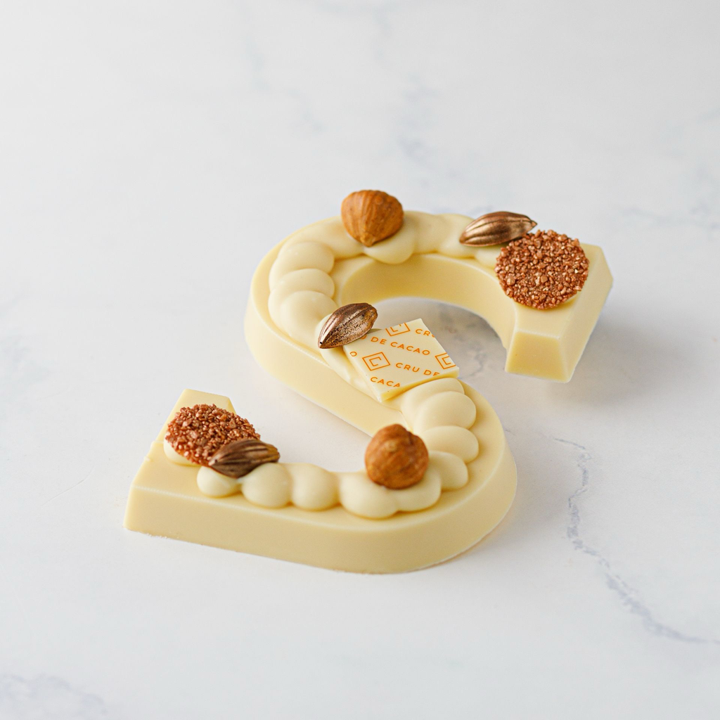 Luxe handgemaakte chocoladeletter wit 