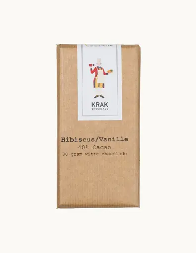 Krak - Hibiscus Vanille witte chocolade 40 procent