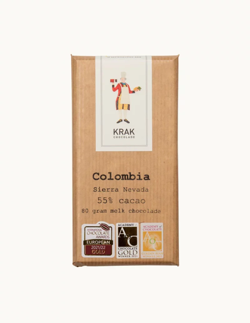 krak chocolade colombia 55% melk chocolade (golden bean award aoc!)